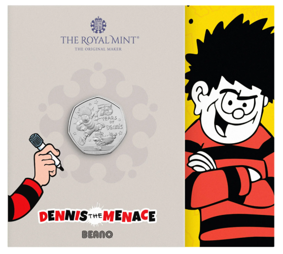 Coincard 0,5 Pounds BU Royaume-Uni 2026 - 75 Ans Dennis