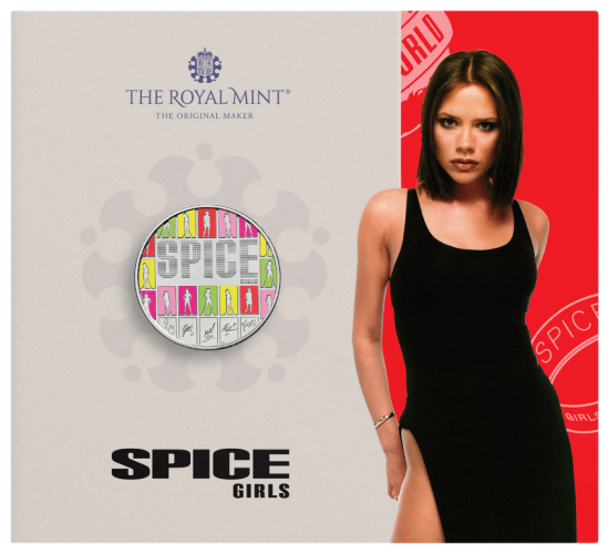 PREVENTE Coincard BU 5 Pounds UK 2026 Spice Girls COLORISEE - Victoria Beckham