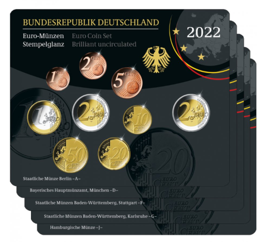 Lot 5 Coffrets BU Euros Allemagne 2022 - 5 Ateliers