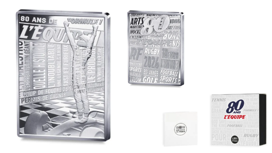 Coffret 10€ Euros France Argent 999/1000 - l'Equipe 2026 FORMULE 1
