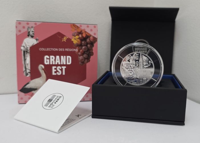 Coffret 5€ Euros Argent France 999/1000 Region GRAND EST