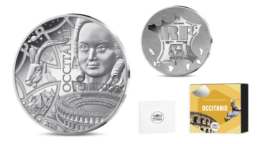 Coffret 5€ Euros Argent France 999/1000 Region OCCITANIE