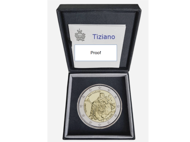Coffret BE Proof 2€ Euros Commémorative Saint-Marin 2026 TIZIANO