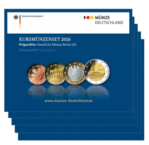 Lot 5 Coffrets BE Proof Euros Allemagne 2026 - 8 pièces 1 centimes à 2€ + 2€ Bremen