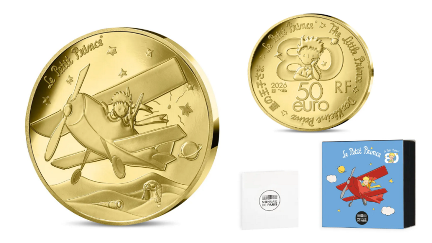 Coffret 50€ Or Gold 999/1000 France 2026 - Petit Prince Avion 1/4Oz