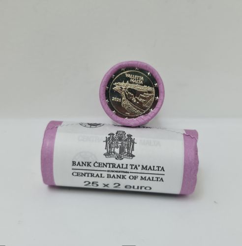 Rouleau 25 x 2€ Euros Commémorative Malte 2026 Valetta UNC