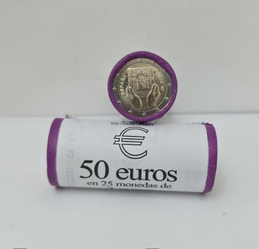 Rouleau 25 x 2€ Euros Commémorative Espagne 2026 Inclusion UNC