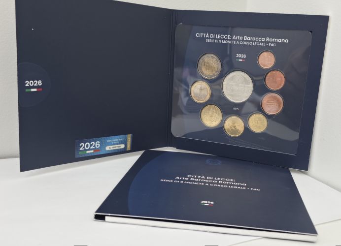 Coffret BU Euros Italie 2026 9 pièces avec 5€ Argent LECCE
