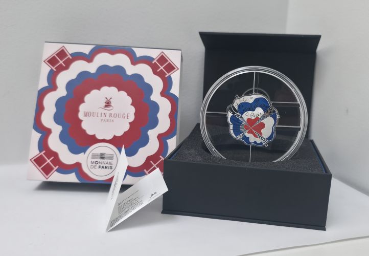 Coffret 10€ France Argent Silver 999/1000 - Moulin Rouge Forme Colorisée