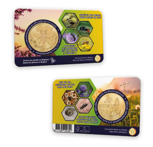 Coincard 2.5€ Euros Commemorative Belgique 2024 Abeilles / Bees Version FR