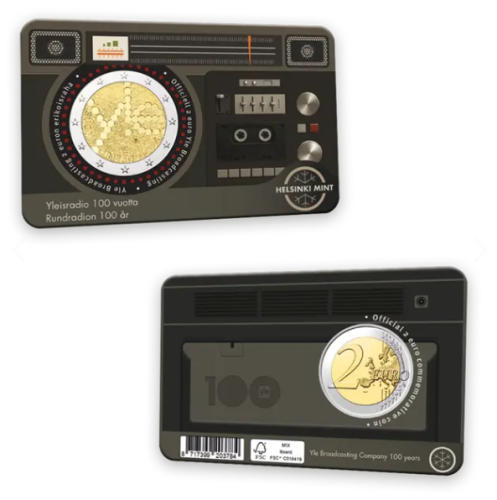 Coincard 2€ Euros Commémorative Finlande 2026 Radio Version FIN