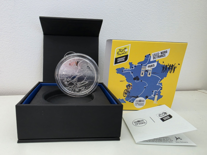 Coffret 10€ Euros Argent BE 999/1000 Tour de France 2025 Carte Etape