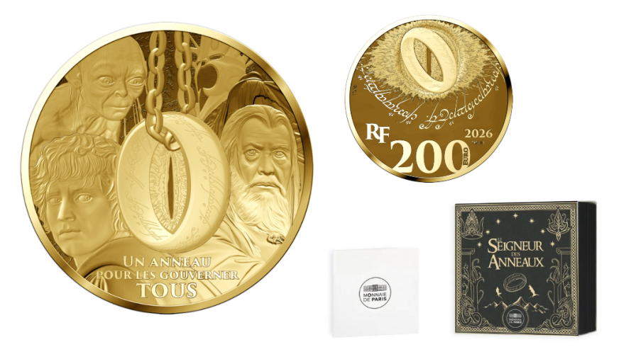 Coffret 200€ Or Gold 999/1000 France 2026 Seigneur des Anneaux 1Oz Numero 001 !
