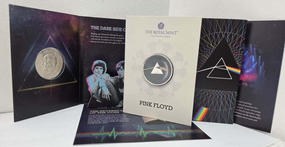 Coincard BU 5 Pound Royaume Uni 2026 Pink Floyd Colorisée