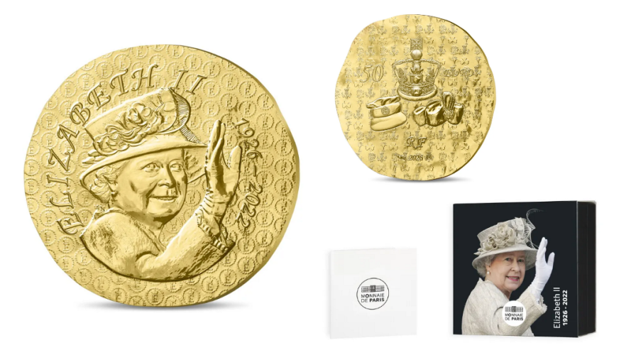 Coffret 50€ Euros Or Gold 999/1000 France 2026 - 100 Years Elisabeth II - 1/4 Oz