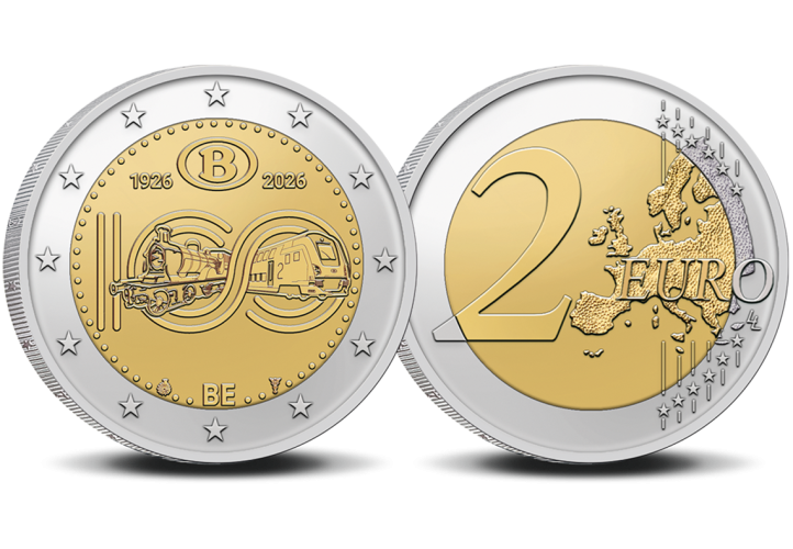 2€ Euros Commémorative Belgique 2026 - 100 Ans SNCB