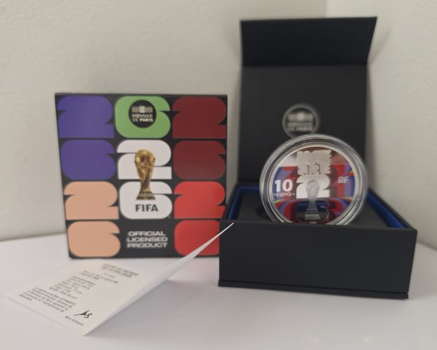 Coffret 10€ Euros Argent 999/1000 France 2026 Fifa Colorisée