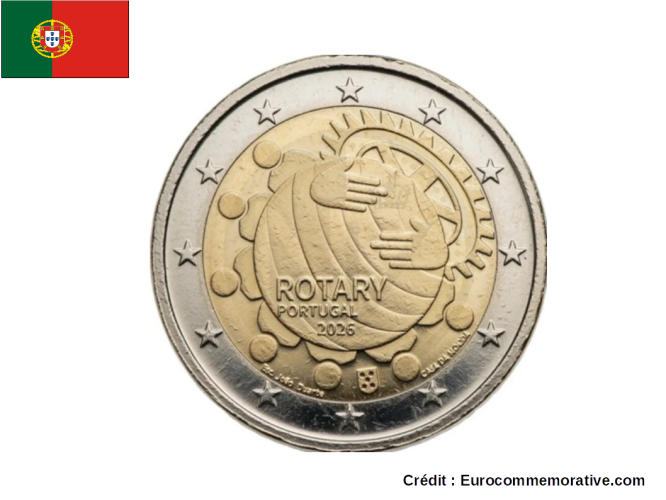 PREVENTE 2€ Euros Commémorative Portugal 2026 Rotary