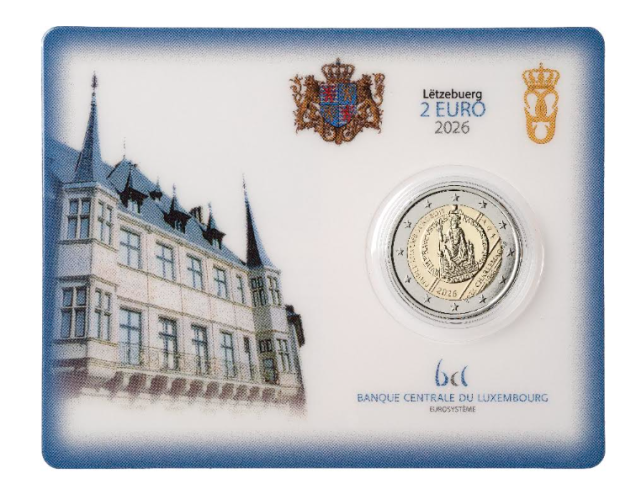 PREVENTE Coincard 2€ BU Euros Commémorative Luxembourg 2026 Charlemagne