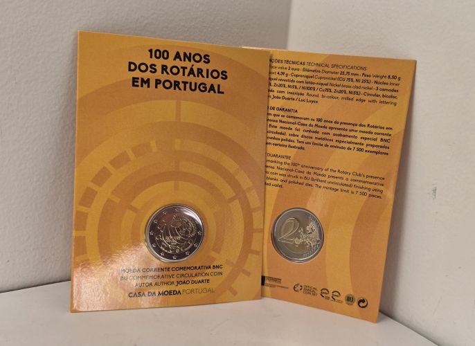 Coincard FdC 2€ Euros Commémorative Portugal 2026 Rotary