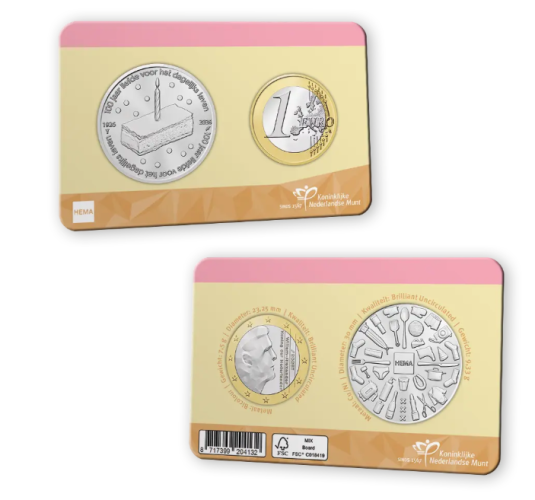 Coincard 1€ Euros Pays-Bas 2026 HEMA