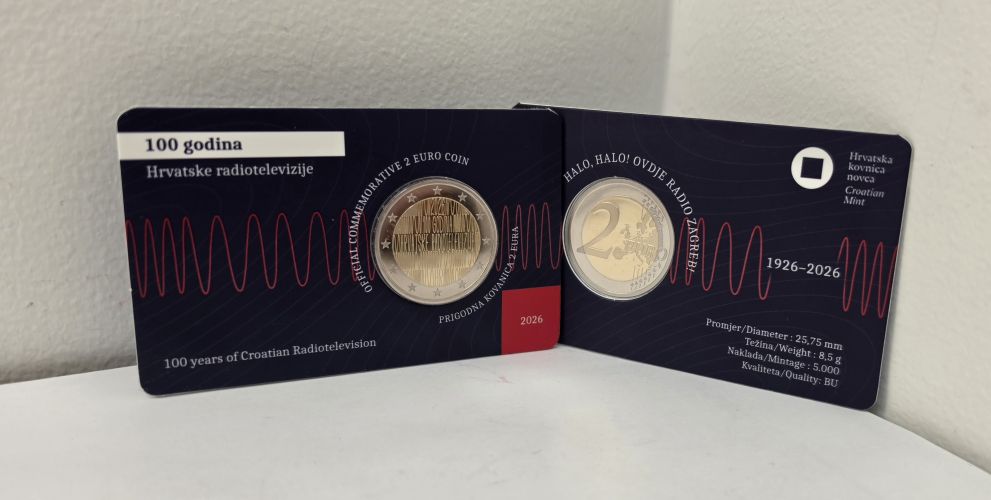 Coincard BU 2€ Euros Commémorative Croatie 2026 Radio