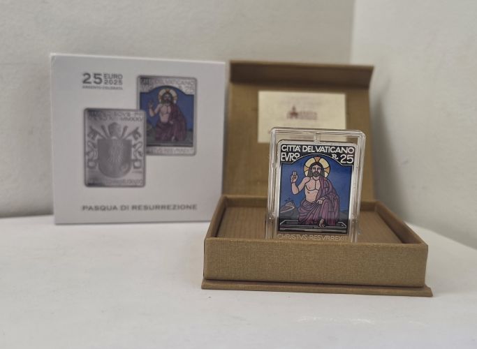 Coffret 25€ Euros Argent 925/1000 Vatican 2025 Pasqua di Resurrezione Colorisée
