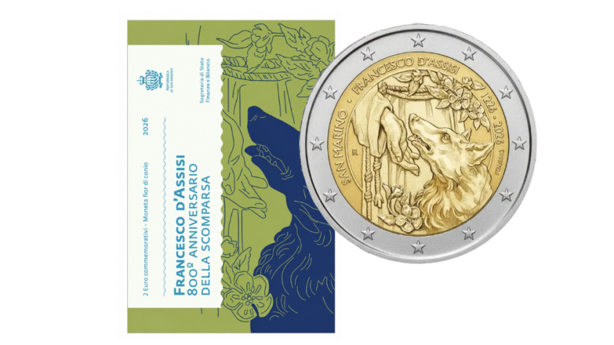 PREVENTE Coincard 2€ Euros Commémorative Saint-Marin 2026 Assisi