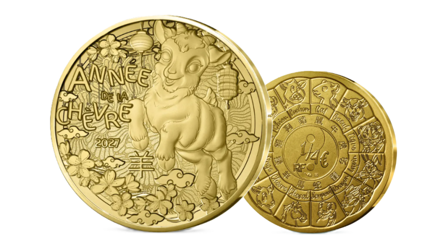 1/4€ Quarter Euros France Monnaie de Paris 2027 Horoscope Année Chèvre