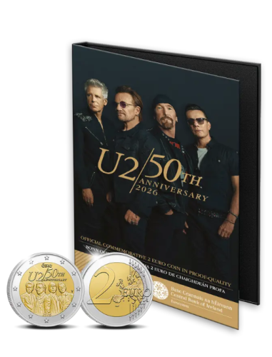 Coffret 2€ Euros BBE Proof Commémorative Irlande 2026 50Th U2