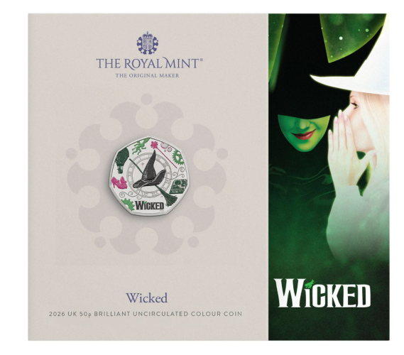 Coincard 0.5 Pound Royaume-UIni 2026 The Wicked Colorisée