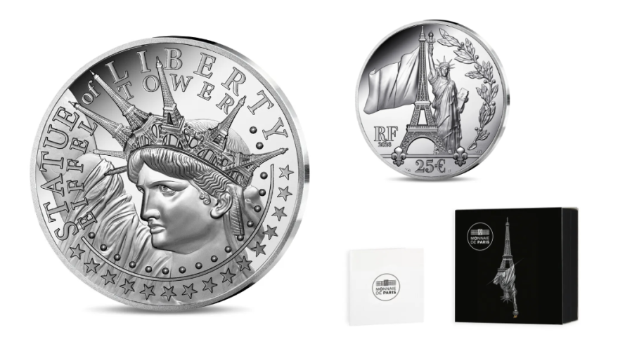 Coffret 25€ Argent 999/1000 France 2026 Mercanti & Jimenez Liberty & Eiffel