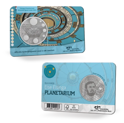 Coincard 5€ Euros Pays-Bas 2026 Planetarium