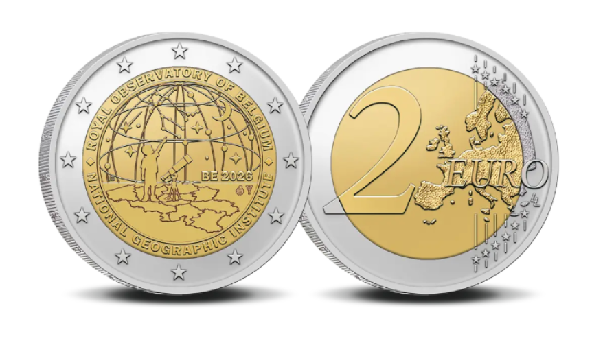 2€ Euros Commémorative Belgique 2026 Observatoire UNC