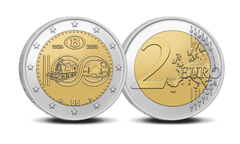 2€ Euros Commémorative Belgique 2026 Train SNCB UNC
