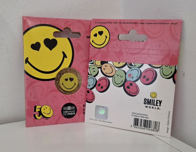 Mini Médaille Monnaie de Paris 50 Ans Smiley Rose