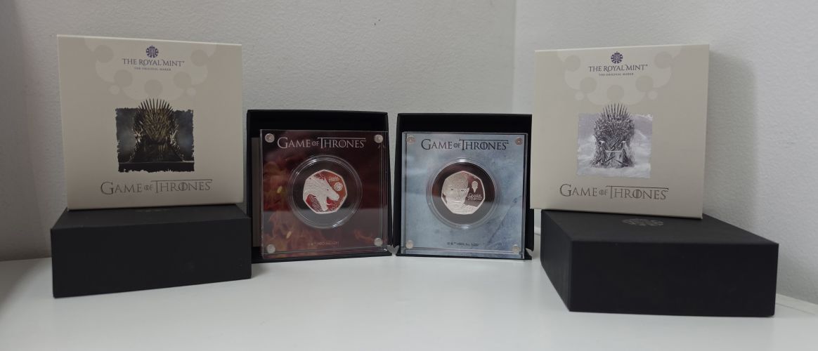 Lot 2 x 0,5 Pound Proof Argent 925 Royaume Uni 2026 Game of Throne FIRE & ICE