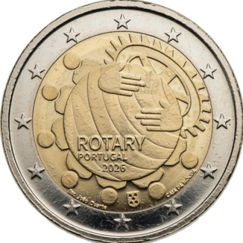 PREVENTE Coincard FdC 2€ Euros Commémorative Portugal 2026 Rotary