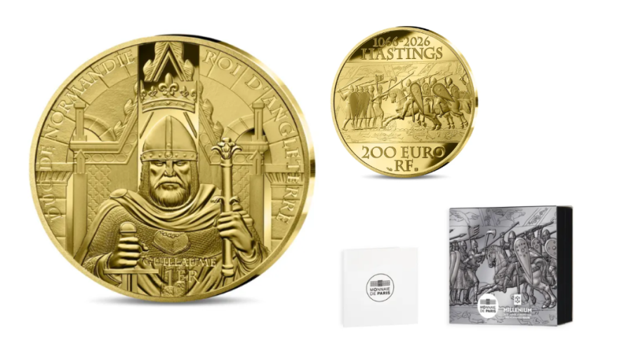 Coffret 200€ Or Gold 999/1000 France 2026 Bataille d'Hasting