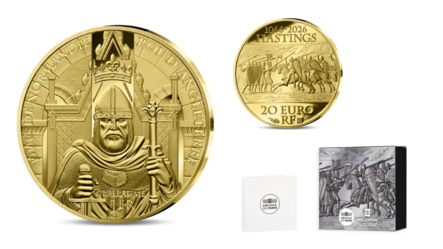 Coffret 20€ Or Gold 999/1000 France 2026 Bataille d'Hasting