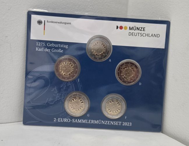 Coincard BU 5 x 2€ Euros Commémorative Allemagne 2023 Karl der Grosse