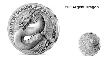 Année du Dragon - Monnaie de 20€ Argent - BE 2023 - Haut Relief – pieces-et- monnaies.com